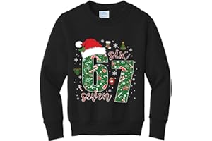 wild custom apparel 67 6 7 Six Seven Boys Girls Kids Youth Santa Ugly Funny ChristmasSweater Crewneck Sweatshirt