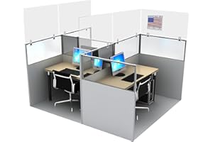 Cubicle Sneeze Guard by SPEEDYORDERS – Sneeze Guard for Cubicle - Clear Cubicle Divider - Wall Extender Plexiglass For Cubicle With Removable Clamps 1/4" Thick 48"W x 24"H - Includes 3 clamps