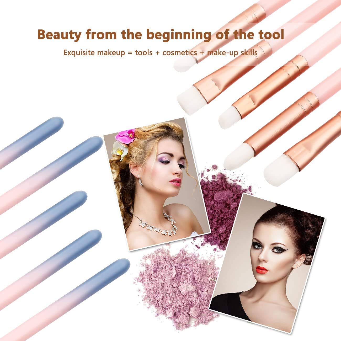 Makeup Brush Sets - 12 Pcs Makeup Brushes for Foundation Eyeshadow Eyebrow Eyeliner Blush Powder Concealer Contour: Beauty