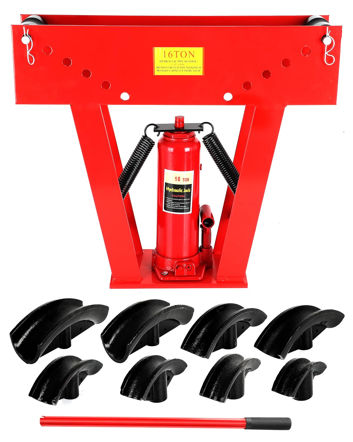 Photo 1 of Hydraulic  Bender 16 Ton Manual Copper Exhaust Tube Bender Tool 8 Dies (1/2",3/4",1",1-1/4",1-1/2",2",2.5", 3") Adjustable Rollers 90-180° Bending Steel Iron Metal Ratcheting