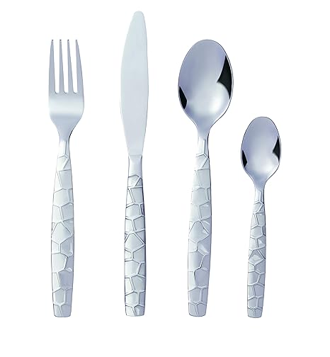 Bon Mosaic Juego de cubertería de 24 piezas de acero inoxidable: Amazon.es: Hogar