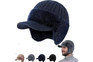 ColdShield Trapper Blocking Knitted Hats, Soft Breathable Fabric, Moisture Wicking Comfort, Warm Winter Trapper Hat for Men