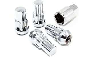 VERITEK PERFORMANCE Set of 4 14x1.5 Veritek Chrome Acorn Bulge Tuner 1.75 Inch Security Wheel Locks for Buick Cadillac Chevy Ford GMC Dodge Jeep Nissan RAM Toyota Aftermarket Custom Wheels SUV Truck