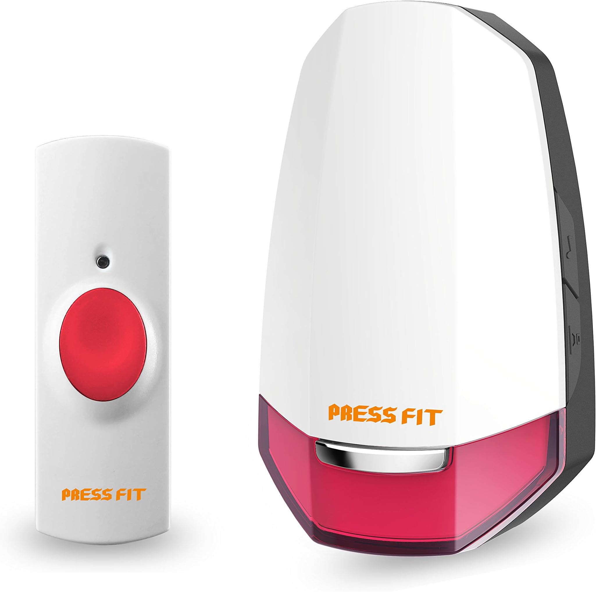 Press Fit Plastic Echo-V Auto-Learning Wireless Plug-In Door Bell with 48 Tunes, Non-Interference Feature, LED Light , Special Tune for Offices, Doctors, Hospitals, Religious (Red)