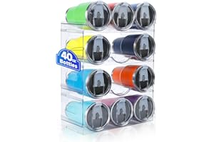 DAMOMO [Large Compartment] Water Bottle Organizer for Stanley 40 oz, 4 Pack Stackable Water Bottle Organizer, Clear Water Bottle Holder for Tumbler Travel Mug Cup, Kitchen Pantry Organization and Storage