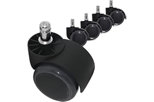 Office Chair Caster Wheels, Protecting Floor Rubber, Smooth and Quiet for Floors, Standard Stem Diameter, Easy Installation, 