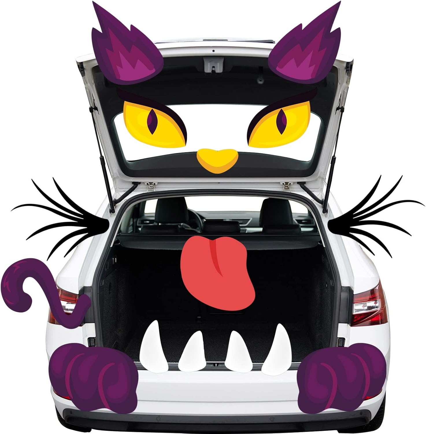 Garage Door Decorations - Halloween Trunk or Treat Car Decorations Kit with Monster Face for Outdoor Archway Garage Door 15Pcs