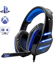 Beexcellent GM-3, Cuffie Gaming Super Confortevole con Microfono e Stereo Bass per Xbox One PS4 PC Smartphone, 3.5mm, Blu