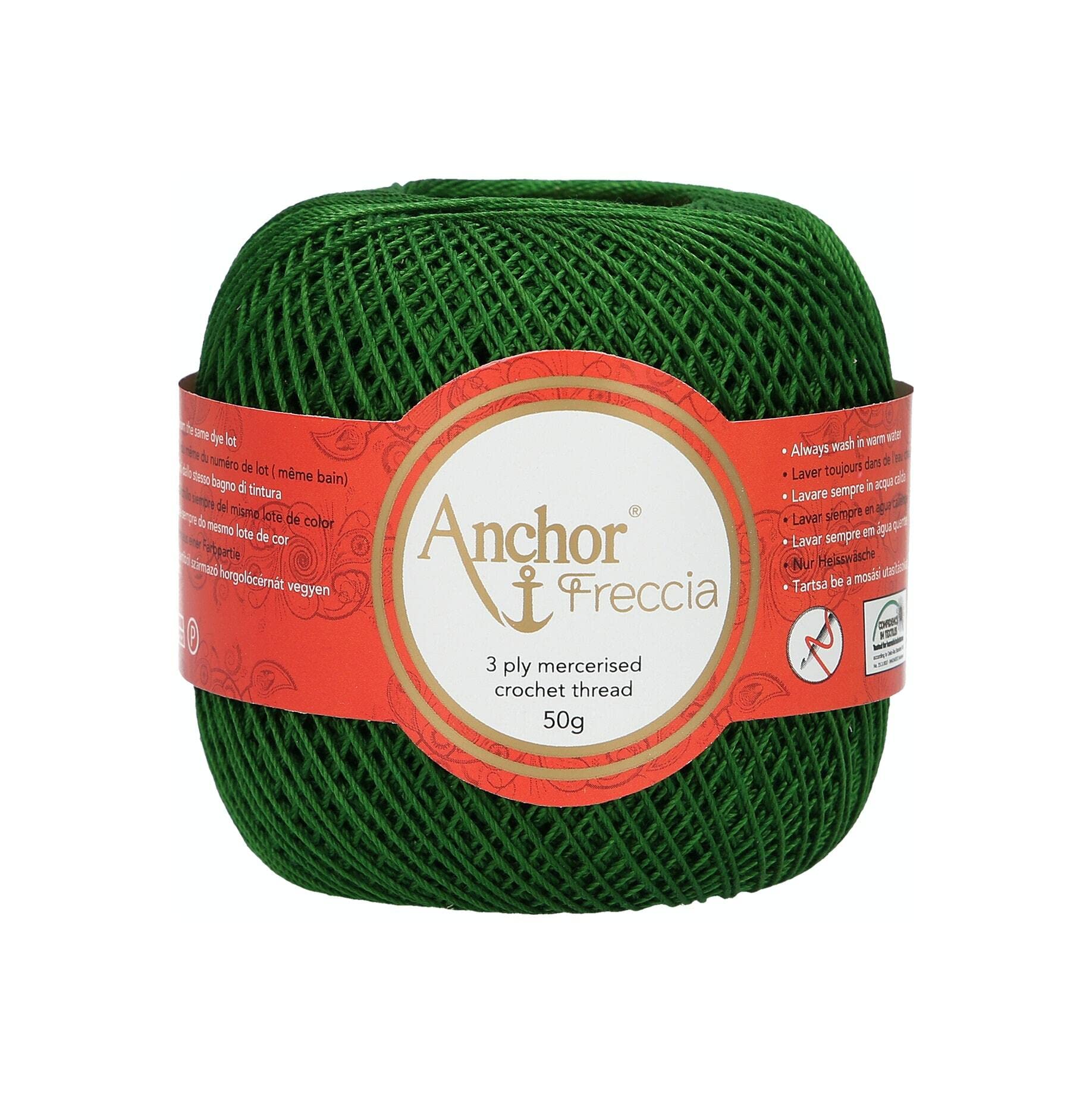 Anchor Freccia 12 4771012-00322 Green Crochet Yarn 100% Cotton