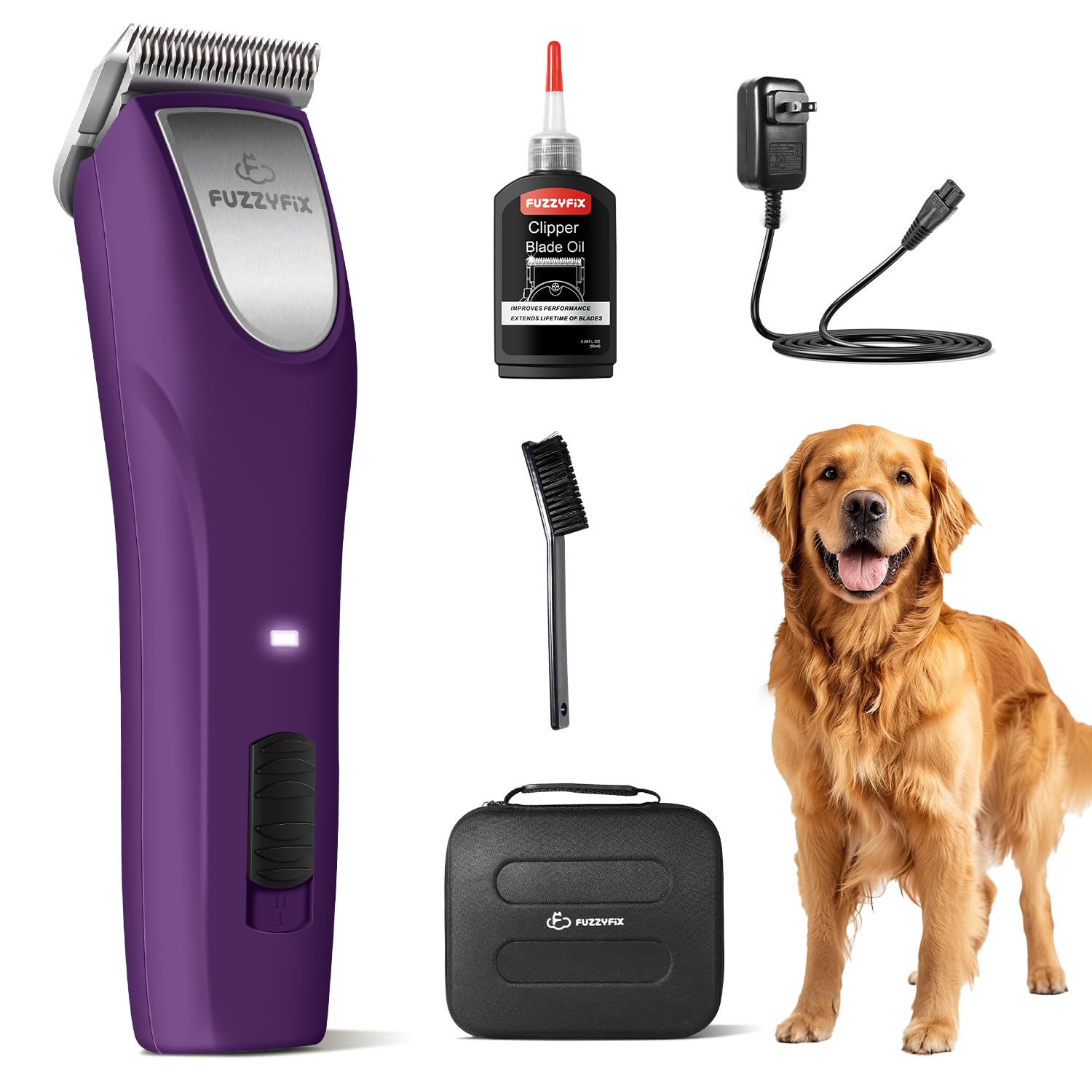 Photo 1 of FuzzyFix Professional Dog Clippers for Grooming - 2 Speed Detachable Blade Pet Grooming Kit for Thick Curly Matted Coats - Low Noise Heavy Duty Cordless Hair Trimmer for Animal Pet Horse