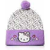 Hello Kitty Beanie Cap for Women & Girls | Sanrio Winter Pom Pom Hats | Kawaii Cat | One Size | Officially Licensed