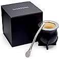 Mate de Calabaza Yerba Mate Set Traditional Gourd Cup Mate de Argentina Handcrafted Tea Leather Kitchen Calabash Cuia Bombilla (Camionero Uruguayo)
