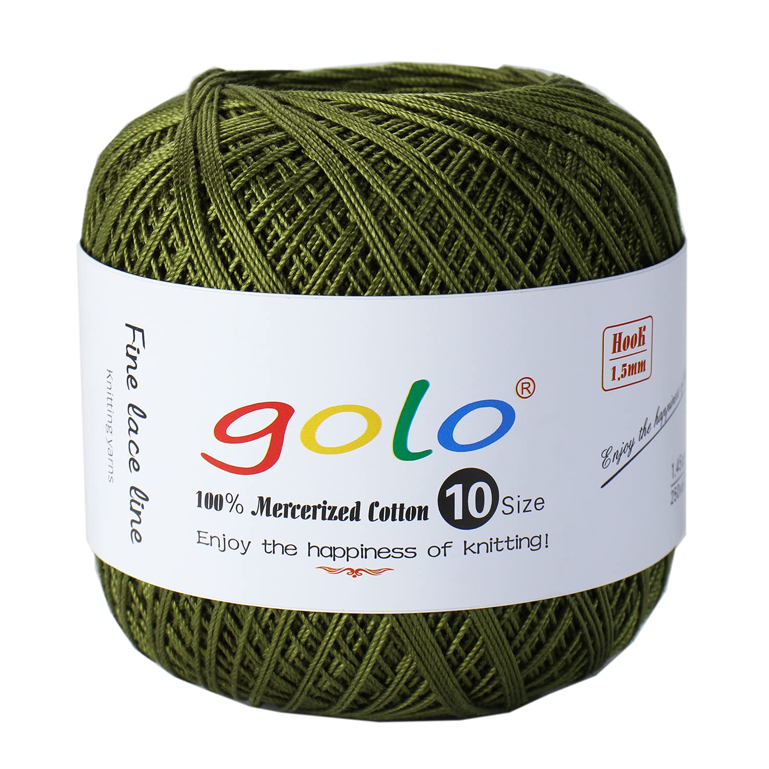 golo Crochet Thread Size 10 Yarn for Hand Knitting Crochet Yarn (Military green-619) — image 1
