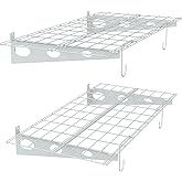 TORACK 2-Pack Garage Wall Shelves, 24" x 48"/2x4 ft Wall Mounted Wire Shelf for Garage Heavy Duty Floating Shelves(White, Pack of 2)