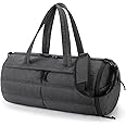 BAGSMART Puffer Gym Bag for Women, Lightweight Duffel with Shoe Compartment, Weekender Bags with Wet Pocket, Workout Overnight Carry on for Travel, Black