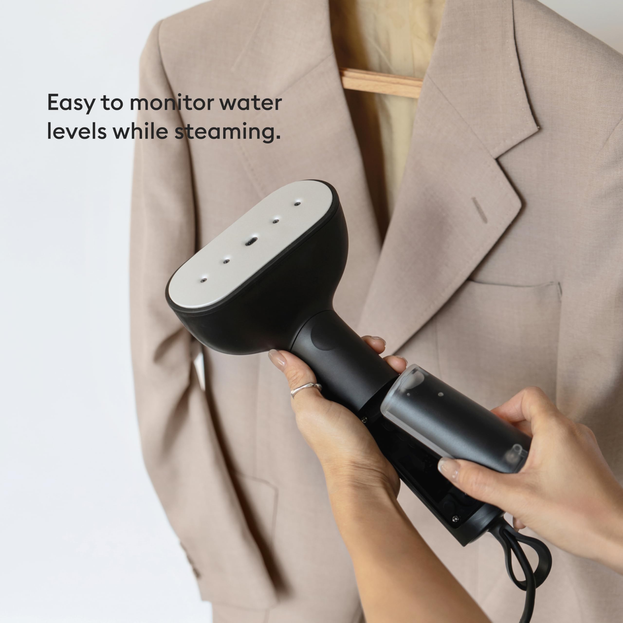 Steamery Handheld Clothes Steamer Cirrus X, 1200W, Steam Output 20g/min, Heat up in 20 Seconds, Portable, Minimalistic, Scandinavian design, Black