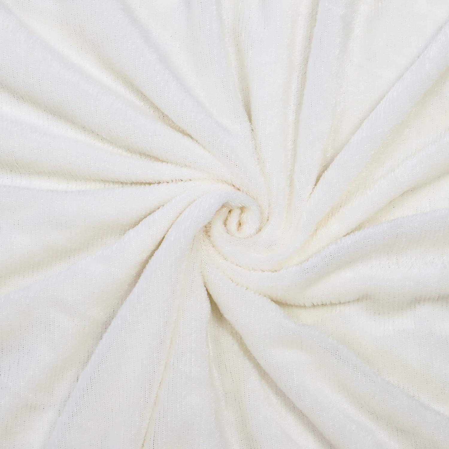 Decorative Extra Soft Faux Fur Blanket Queen Size 78" x 90",Solid Reversible Fuzzy Lightweight Long Hair Shaggy Blanket,Fluffy Cozy Plush Fleece Comfy Microfiber Blanket for Couch Sofa Bed,Cream White: Kitchen & Dining