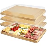 VIVAVENTURE 5 Pack Extra Large Disposable Charcuterie Board, 17.3"x11.8" Paper Charcuterie Boxes, Serving Trays with Lid for Lightweight Food Meal Prep, Sandwiches, Cake and Buffet