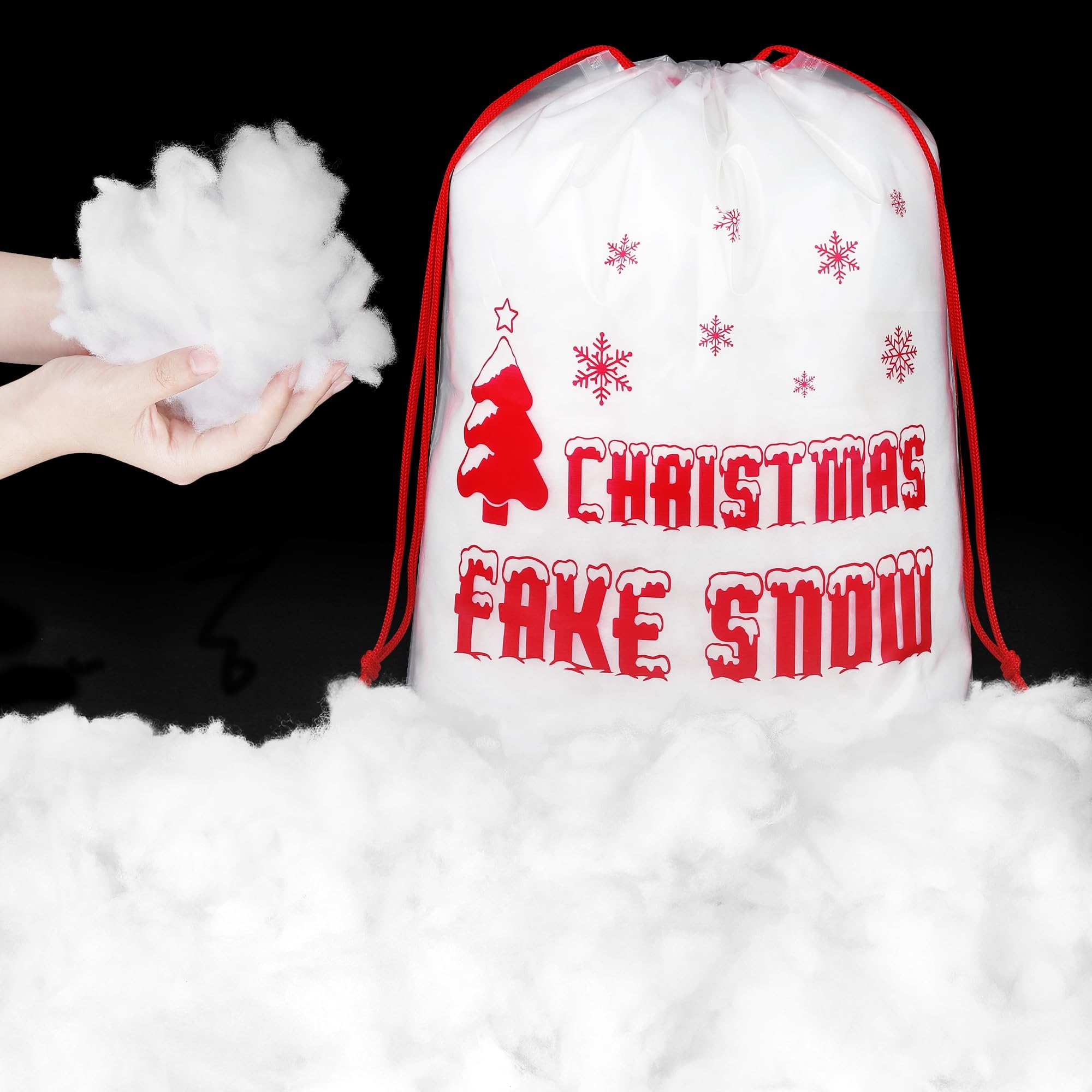 Aodaer Christmas Fake Snow Decor 500g Artificial Snow Decorations Fluffy Soft Cotton Fake Snow Indoor Fiber Snow for Christmas Tree Holiday Table and Winter Mantle Village Display Outside