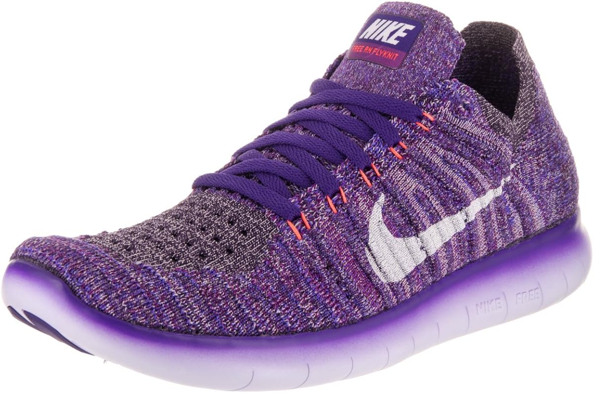 Amazon.com | Nike Women's Free Running Motion Flyknit Shoes, Grand Purple/White-bright Mango 