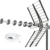 Five Star 2024 Newest 200 Miles Long Range High-Performance HDTV VHF UHF Outdoor Antenna Support ATSC 3.0 and 4K