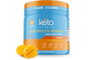 Keto Vitals Electrolytes Powder | Keto-Friendly Electrolytes with Potassium, Magnesium, Sodium, Calcium | Keto Electrolytes Supplement Energy Drink Mix | Sugar-Free, Zero Calories, Zero Carbs
