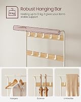 VASAGLE Coat Rack with Shoe Storage Bench 4-in-1 Oak Cream HSR40W view 4