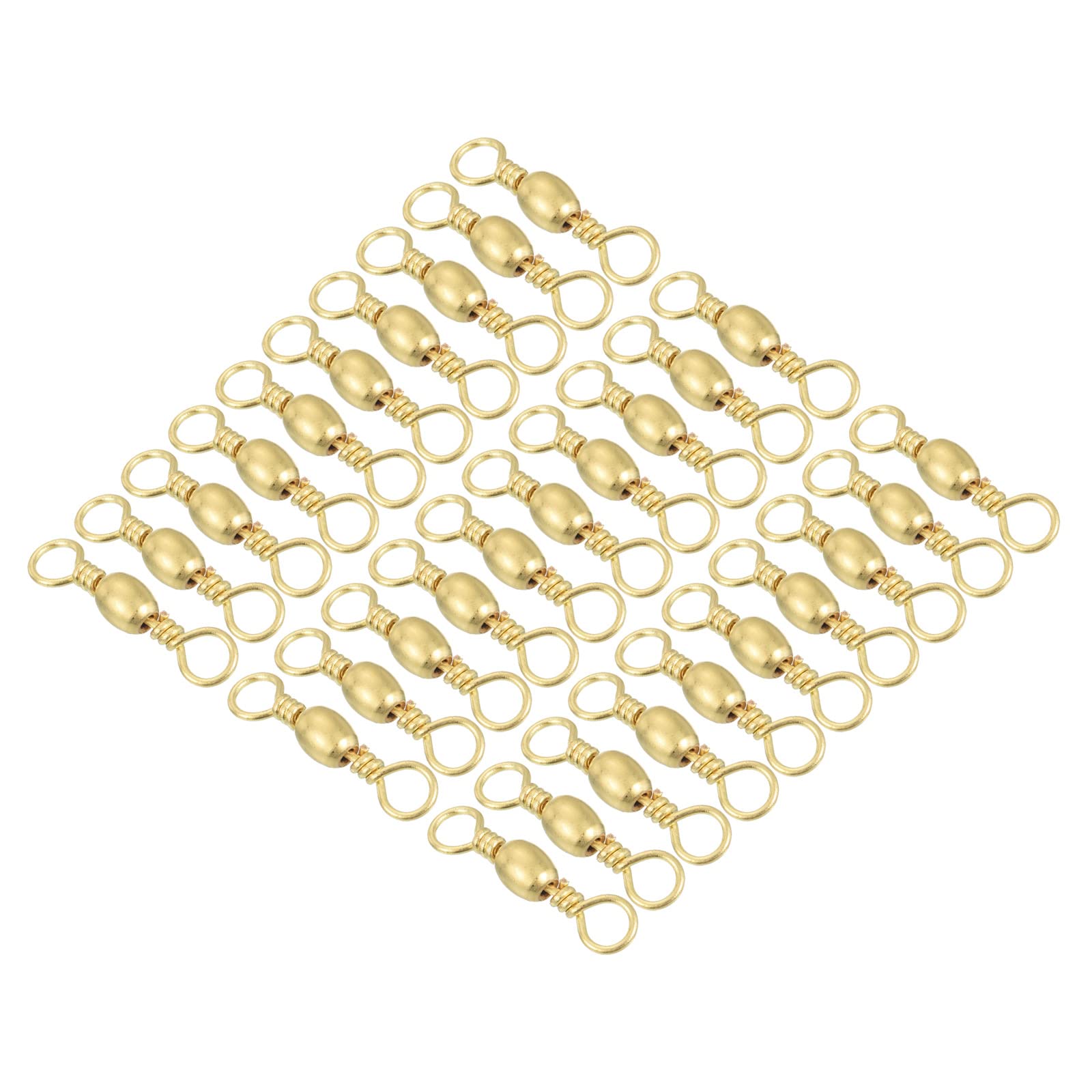 PATIKIL Fishing Barrel Swivel, 30Pcs 94lb Carbon Steel Solid Ring Terminal Tackle, Golden