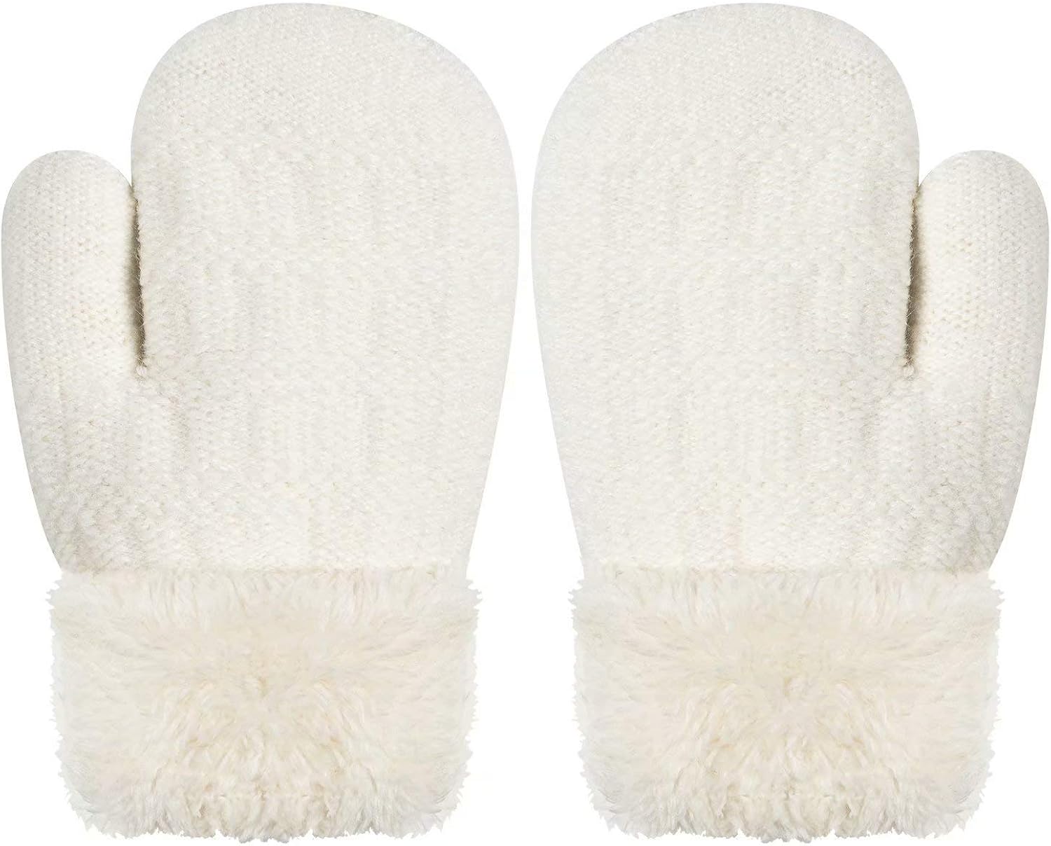 Winter Mitten Gloves For Baby Kids Toddler Infant Newborn, Cute Warm Fleece Lined Knit Thick Thermal Gloves For Boys Girls (Black&Pink&White): Clothing
