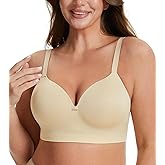 DotVol Women's Wirefree Full Coverage Comfortable Plus Size Everyday T-Shirt Bra