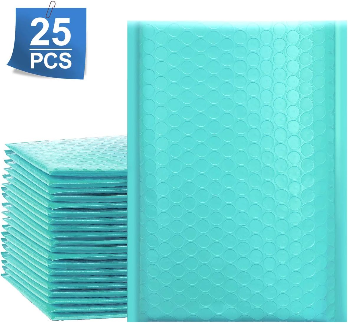 UCGOU 6x10 Inch Teal Poly Bubble Mailers Padded Envelopes Self Seal Envelopes Bags Pack of 25 (Inside Size: 6x9") : Office Products