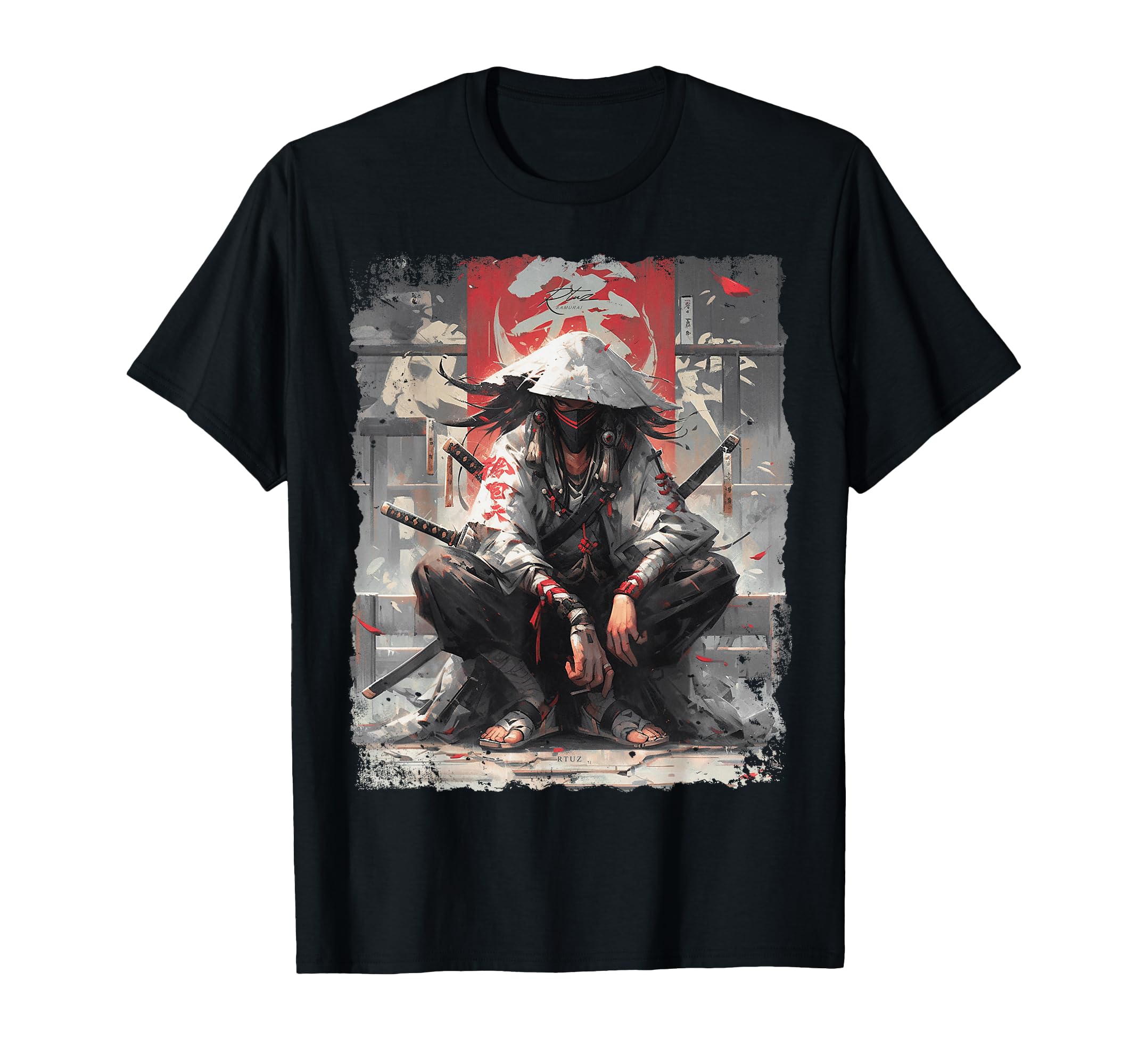 Photo 1 of ****GRAY T SHIRT**** Samurai Sword Katana Ninja Japan Manga Anime Streetwear T-Shirt Large