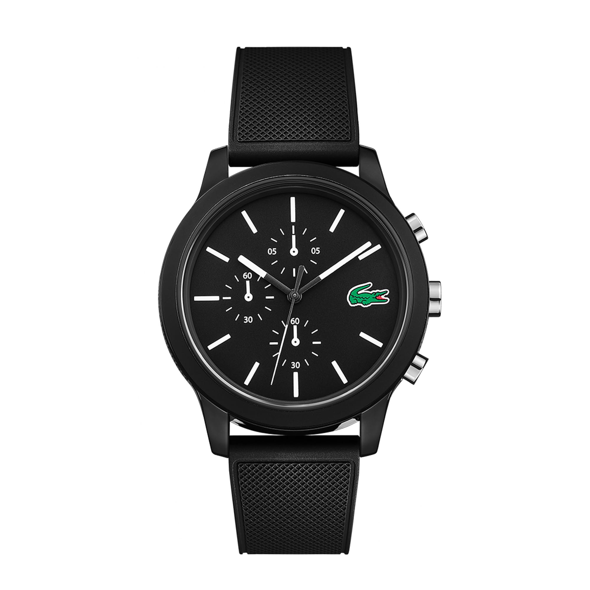 Lacoste Chronograph Quartz Watch for Men LACOSTE.12.12 Collection with Black Silicone Bracelet - 2010972