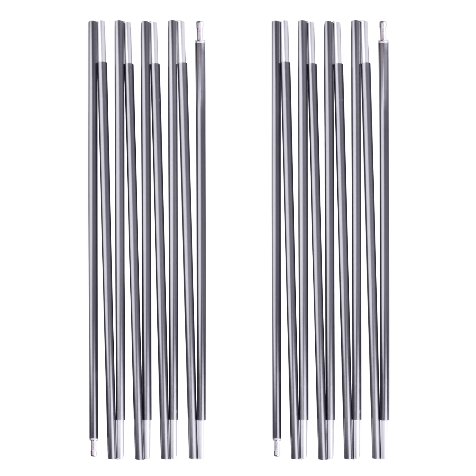 TRIWONDER Tent Poles Replacement Set of 2 Aluminium Alloy Camping Poles Adjustable Tent Support Rod Kit for Hiking Picnic (Silver, 4.96m)