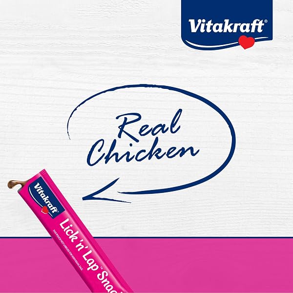VITAKRAFT LICK ‘N’ LAP REAL CHICKEN SQUEEZEABLE LIQUID CAT TREATS, LICKABLE, CHICKEN BROTH #1 INGREDIENT, NO ARTIFICIAL COLORS, PRESERVATIVES OR ADDED SUGAR, FOR HYDRATION, 0.52 OZ. TUBES, 16 COUNT