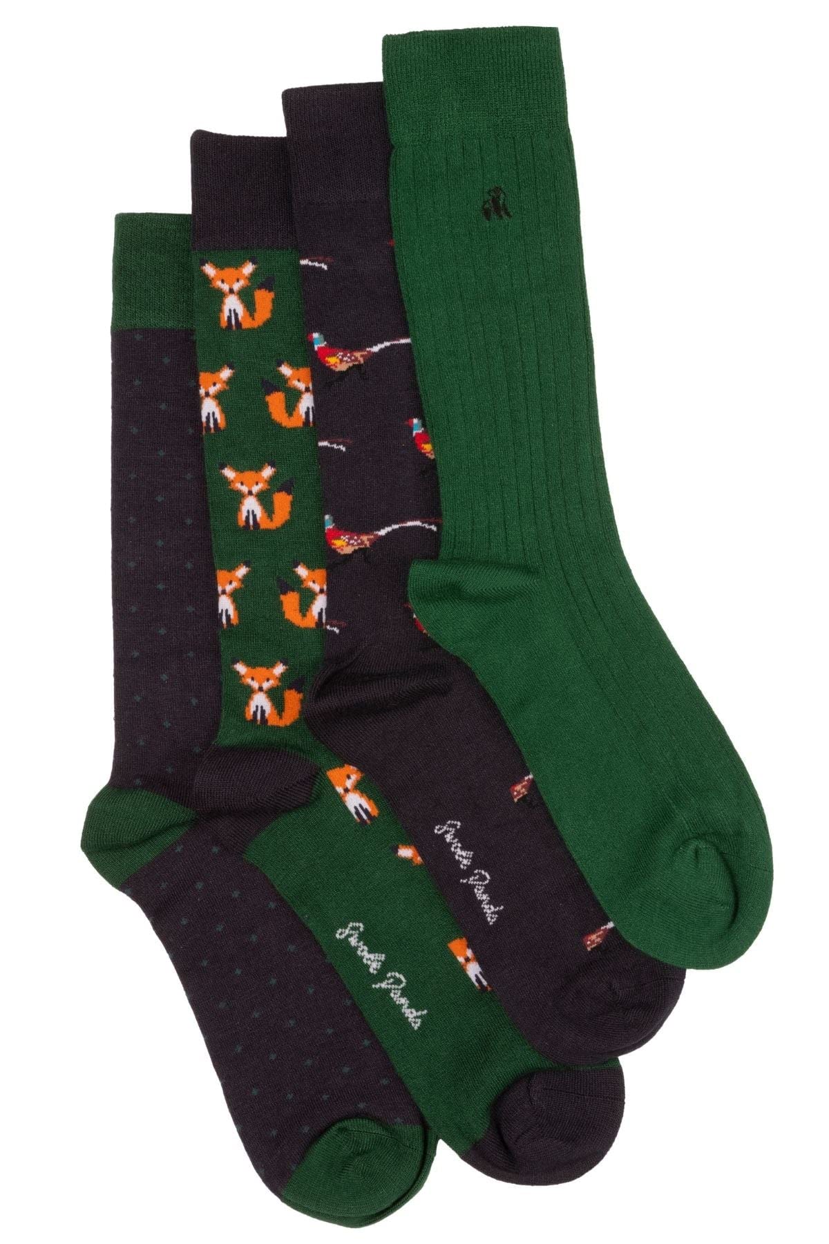 SWOLE PANDA Fox & Pheasant Bamboo Sock Bundle - Four Pairs