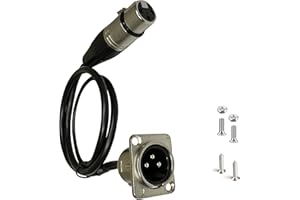 DIYTECH Premium XLR Pass Through Cable, No Solder, for Stage Box, Patch Panel, Floor Box - No Solder for Pro Audio Installations (Male to Female)