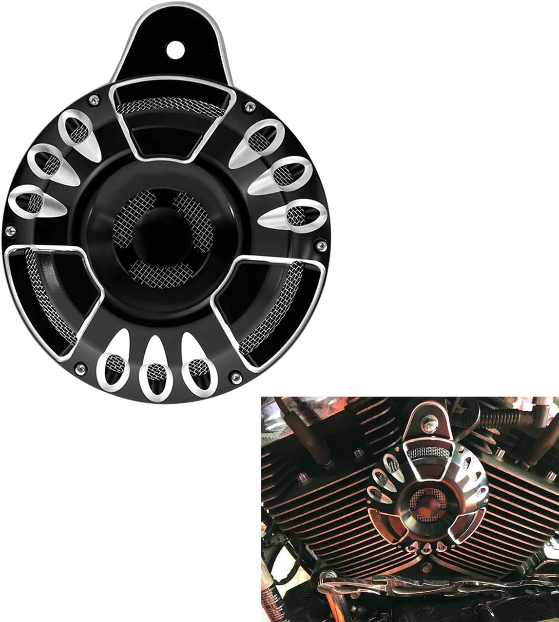 YHMTIVTU Motorcycles CNC Horn Cover for Harley Touring FLT Big Twin Cam