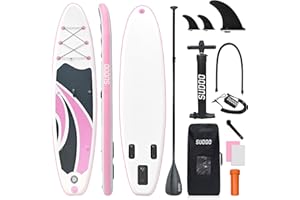 SUDOO Inflatable Stand Up Paddle Board 10‘x30‘‘- Ultra-Light SUP with Backpack, Pump, Paddle, Coil Leash, 3 Fins, Repair Kit, Stable Design, Non-Slip EVA Deck for Adults & Youth