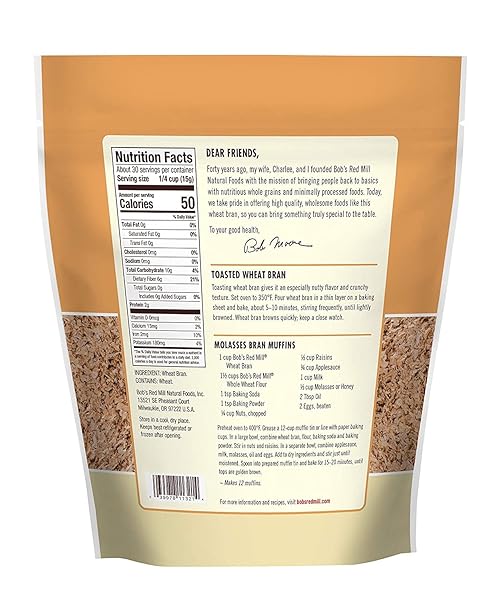 BOB’S RED MILL WHEAT BRAN, 8OZ (PACK OF 1) – NON GMO, VEGAN, KOSHER