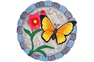 OrnamentallyYou Elegant Resin Stepping Stone, Outdoor Garden Pathway Decoration (Colorful Moments Bloom Stepping Stone, 9.5" Butterfly Garden Decorative Figurine)
