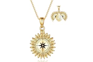 YFN Sterling Silver Sunflower Locket Necklace You Are My Sunshine Engraved Pendant Necklaces Anniversary Jewelry for Her