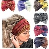 AQOKKA Extra Wide Headbands for Women Large Turban Headband Non Slip Boho Elastic Hairband Hair Twisted Knot Head Bands Accessories
