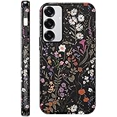 lioscre for Samsung Galaxy S25 5G 6,2'' Case Floral, Flower Pattern Phone Cover 2 in 1 Shockproof Duty Hard Plastic+Soft Silicone Dual-Layer Protective Case for Women/Girls, Flower 03