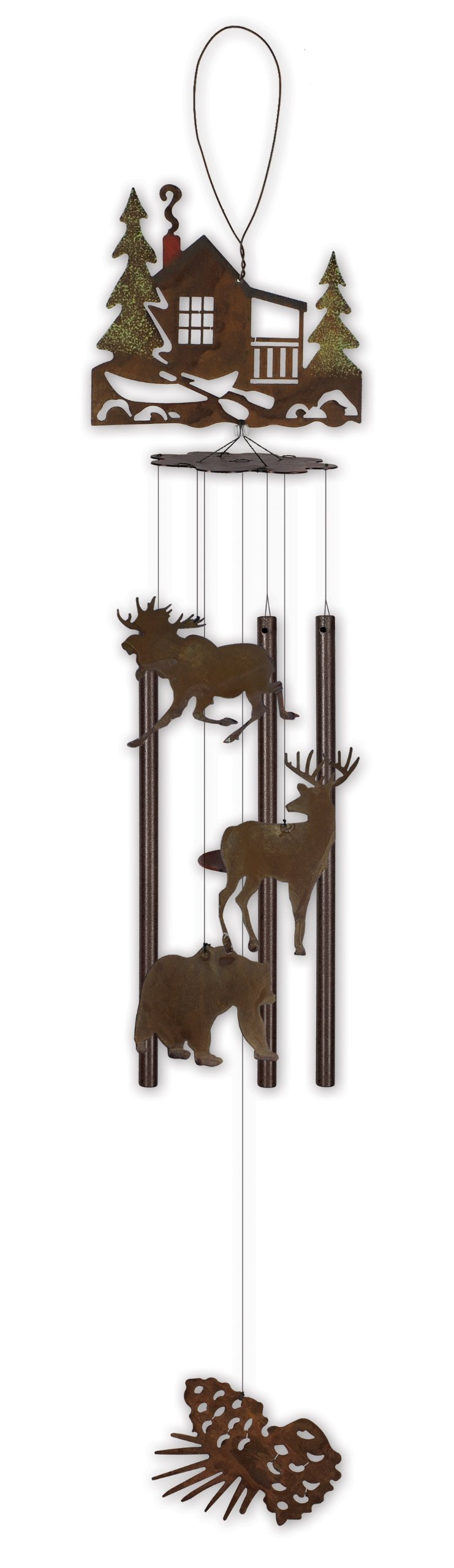 Sunset Vista Design Studios Great Outdoor Metal Wind Chime, Forest Cabin