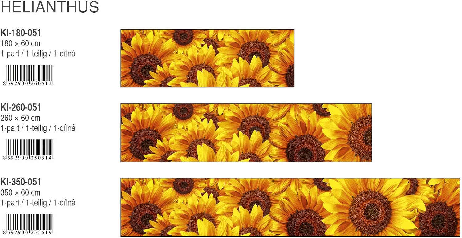 DIMEX LINE Peel and Stick Kitchen Backsplash Sticker Sunflowers, Gelb, 260 x 60 cm - Image 5