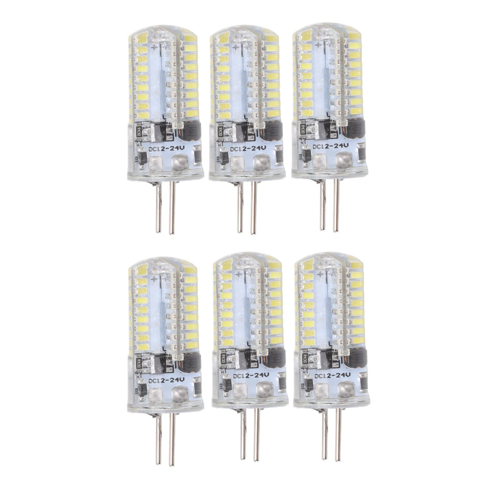 Haofy GY6.35 LED Bulb, 6 Pack GY6.35 LED Light Bulb 5W AC 12V 500LM 72LED for Kitchen Bathroom Landscape Lighting (Pure White)