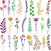Honeydak 24 Pcs Die Cuts for Card Making, Flower Metal Cutting Dies | Wildflower Leaf Styles, Scrapbook Album, Paper Crafts, Cardstock Embellishments, Thanksgiving Christmas Cardmaking Supplies