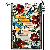 Jauageon Spring Summer Hummingbird Garden Flag Glass Style Vertical Double Sided Rustic Farmland Burlap Yard Lawn Outdoor Decor 12.5x18"