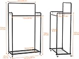HOMIDEC Clothes Rail Metal Rack with Hooks Double Rails 80kg Black view 6